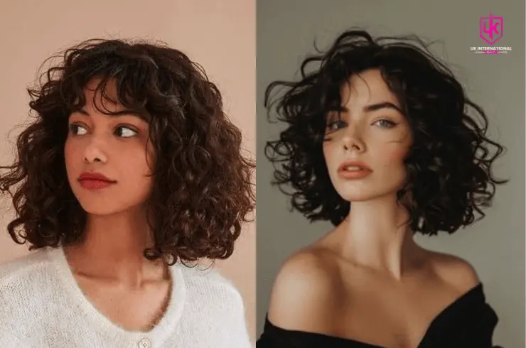 Curly Bob with Bangs