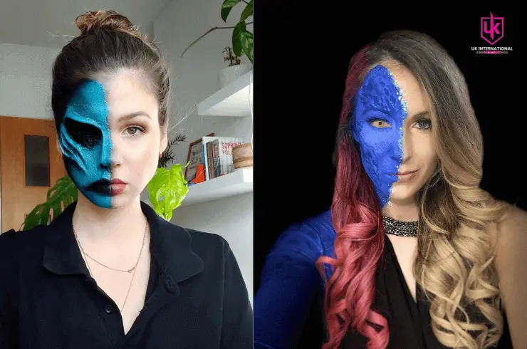 Half-Human, Half-Alien Halloween Makeup