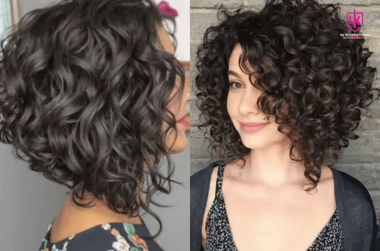 Asymmetrical Curly Bob